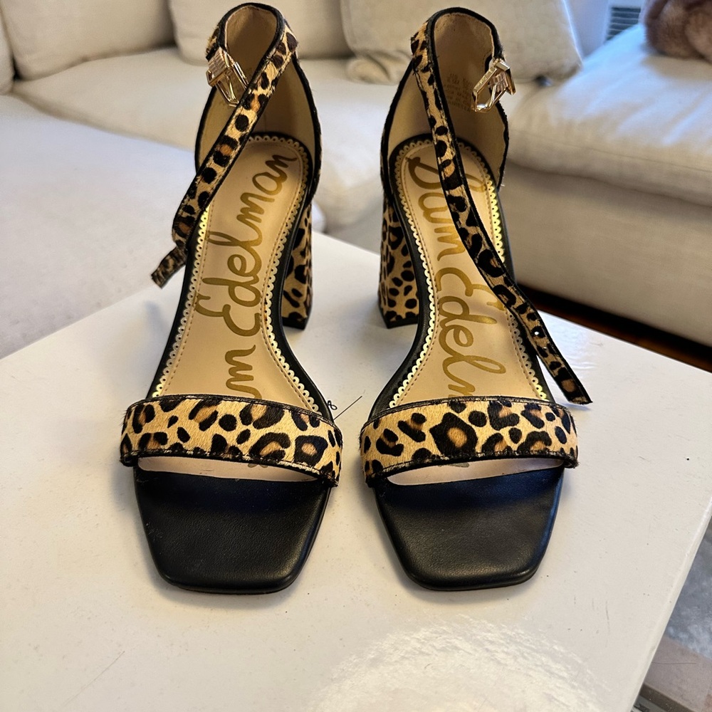 Sam Edelman Black and Leopard Heels